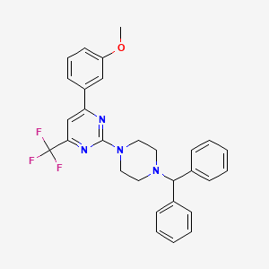 2-[4-(Diphenylmethyl)piperazin-1-yl]-4-(3-methoxyphenyl)-6-(trifluoromethyl)pyrimidine