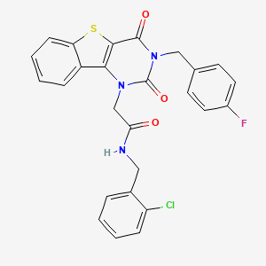 molecular formula C26H19ClFN3O3S B14997387 N-(2-chlorobenzyl)-2-[3-(4-fluorobenzyl)-2,4-dioxo-3,4-dihydro[1]benzothieno[3,2-d]pyrimidin-1(2H)-yl]acetamide 