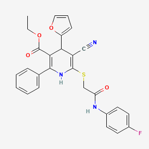 Ethyl 5-cyano-6-({2-[(4-fluorophenyl)amino]-2-oxoethyl}sulfanyl)-4-(furan-2-yl)-2-phenyl-1,4-dihydropyridine-3-carboxylate