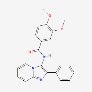 molecular formula C22H19N3O3 B14997409 3,4-dimethoxy-N-(2-phenylimidazo[1,2-a]pyridin-3-yl)benzamide 