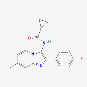 N-[2-(4-fluorophenyl)-7-methylimidazo[1,2-a]pyridin-3-yl]cyclopropanecarboxamide