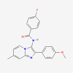 4-fluoro-N-[2-(4-methoxyphenyl)-7-methylimidazo[1,2-a]pyridin-3-yl]benzamide