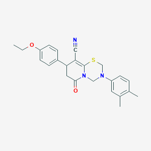 3-(3,4-dimethylphenyl)-8-(4-ethoxyphenyl)-6-oxo-3,4,7,8-tetrahydro-2H,6H-pyrido[2,1-b][1,3,5]thiadiazine-9-carbonitrile