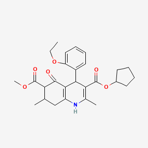 3-Cyclopentyl 6-methyl 4-(2-ethoxyphenyl)-2,7-dimethyl-5-oxo-1,4,5,6,7,8-hexahydroquinoline-3,6-dicarboxylate