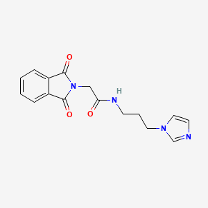 molecular formula C16H16N4O3 B14997509 2-(1,3-dioxo-1,3-dihydro-2H-isoindol-2-yl)-N-[3-(1H-imidazol-1-yl)propyl]acetamide 