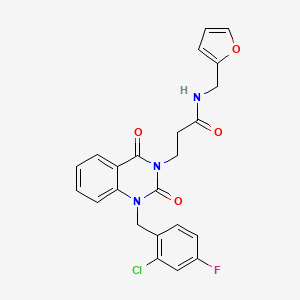 3-{1-[(2-chloro-4-fluorophenyl)methyl]-2,4-dioxo-1,2,3,4-tetrahydroquinazolin-3-yl}-N-[(furan-2-yl)methyl]propanamide