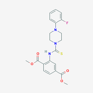 molecular formula C21H22FN3O4S B14997544 Dimethyl 2-({[4-(2-fluorophenyl)piperazin-1-yl]carbonothioyl}amino)terephthalate 