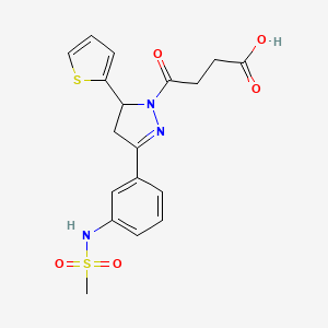 4-[3-(3-methanesulfonamidophenyl)-5-(thiophen-2-yl)-4,5-dihydro-1H-pyrazol-1-yl]-4-oxobutanoic acid