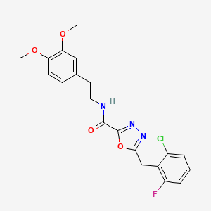 molecular formula C20H19ClFN3O4 B14997552 5-[(2-chloro-6-fluorophenyl)methyl]-N-[2-(3,4-dimethoxyphenyl)ethyl]-1,3,4-oxadiazole-2-carboxamide 