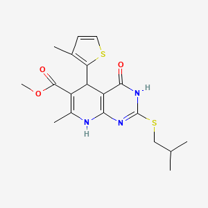 Methyl 7-methyl-2-[(2-methylpropyl)sulfanyl]-5-(3-methylthiophen-2-yl)-4-oxo-3,4,5,8-tetrahydropyrido[2,3-d]pyrimidine-6-carboxylate