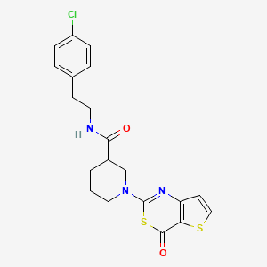 molecular formula C20H20ClN3O2S2 B14997602 N-[2-(4-chlorophenyl)ethyl]-1-(4-oxo-4H-thieno[3,2-d][1,3]thiazin-2-yl)piperidine-3-carboxamide 