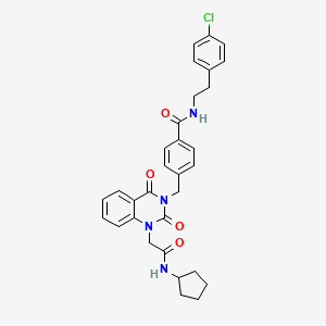 N-(4-chlorophenethyl)-4-((1-(2-(cyclopentylamino)-2-oxoethyl)-2,4-dioxo-1,2-dihydroquinazolin-3(4H)-yl)methyl)benzamide