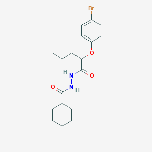 molecular formula C19H27BrN2O3 B14997615 N'-[2-(4-bromophenoxy)pentanoyl]-4-methylcyclohexanecarbohydrazide 