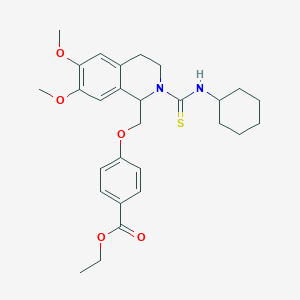 Ethyl 4-{[2-(cyclohexylcarbamothioyl)-6,7-dimethoxy-1,2,3,4-tetrahydroisoquinolin-1-YL]methoxy}benzoate