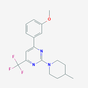 4-(3-Methoxyphenyl)-2-(4-methylpiperidin-1-yl)-6-(trifluoromethyl)pyrimidine