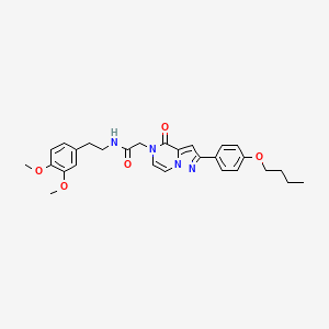 molecular formula C28H32N4O5 B14997648 2-(2-(4-butoxyphenyl)-4-oxopyrazolo[1,5-a]pyrazin-5(4H)-yl)-N-(3,4-dimethoxyphenethyl)acetamide 