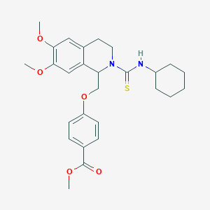 molecular formula C27H34N2O5S B14997658 Methyl 4-{[2-(cyclohexylcarbamothioyl)-6,7-dimethoxy-1,2,3,4-tetrahydroisoquinolin-1-YL]methoxy}benzoate 