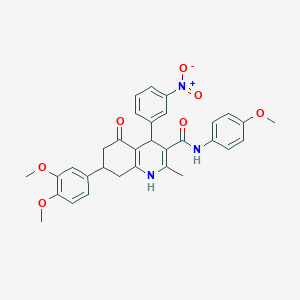 molecular formula C32H31N3O7 B14997660 7-(3,4-dimethoxyphenyl)-N-(4-methoxyphenyl)-2-methyl-4-(3-nitrophenyl)-5-oxo-1,4,5,6,7,8-hexahydroquinoline-3-carboxamide 