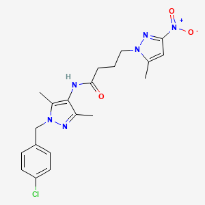 N-[1-(4-chlorobenzyl)-3,5-dimethyl-1H-pyrazol-4-yl]-4-(5-methyl-3-nitro-1H-pyrazol-1-yl)butanamide