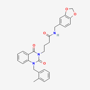 N-(1,3-benzodioxol-5-ylmethyl)-4-[1-(2-methylbenzyl)-2,4-dioxo-1,4-dihydroquinazolin-3(2H)-yl]butanamide