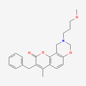 3-benzyl-9-(3-methoxypropyl)-4-methyl-9,10-dihydro-2H,8H-chromeno[8,7-e][1,3]oxazin-2-one