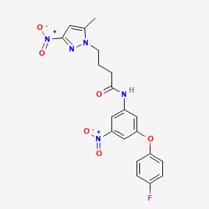 N-[3-(4-fluorophenoxy)-5-nitrophenyl]-4-(5-methyl-3-nitro-1H-pyrazol-1-yl)butanamide