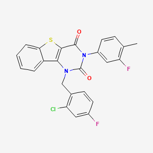 molecular formula C24H15ClF2N2O2S B14997763 1-(2-chloro-4-fluorobenzyl)-3-(3-fluoro-4-methylphenyl)[1]benzothieno[3,2-d]pyrimidine-2,4(1H,3H)-dione 