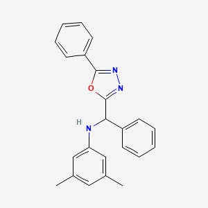 3,5-dimethyl-N-[phenyl(5-phenyl-1,3,4-oxadiazol-2-yl)methyl]aniline