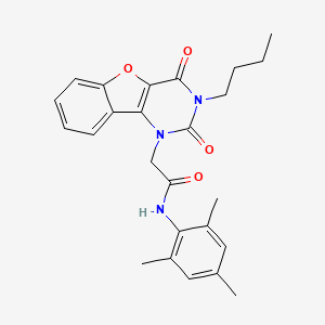 molecular formula C25H27N3O4 B14997784 2-(3-butyl-2,4-dioxo-3,4-dihydrobenzofuro[3,2-d]pyrimidin-1(2H)-yl)-N-mesitylacetamide 