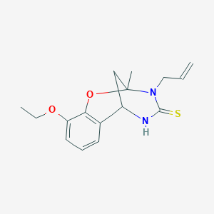 10-ethoxy-2-methyl-3-(prop-2-en-1-yl)-2,3,5,6-tetrahydro-4H-2,6-methano-1,3,5-benzoxadiazocine-4-thione