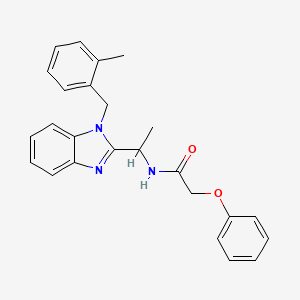 molecular formula C25H25N3O2 B14997820 N-{1-[1-(2-methylbenzyl)-1H-benzimidazol-2-yl]ethyl}-2-phenoxyacetamide 