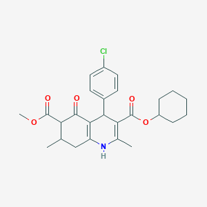 molecular formula C26H30ClNO5 B14997825 3-Cyclohexyl 6-methyl 4-(4-chlorophenyl)-2,7-dimethyl-5-oxo-1,4,5,6,7,8-hexahydroquinoline-3,6-dicarboxylate 