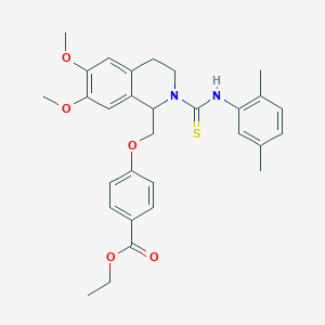 Ethyl 4-({2-[(2,5-dimethylphenyl)carbamothioyl]-6,7-dimethoxy-1,2,3,4-tetrahydroisoquinolin-1-YL}methoxy)benzoate