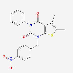 5,6-dimethyl-1-[(4-nitrophenyl)methyl]-3-phenyl-1H,2H,3H,4H-thieno[2,3-d]pyrimidine-2,4-dione