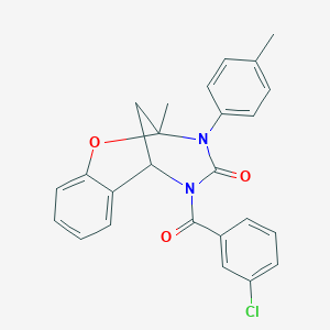 5-(3-chlorobenzoyl)-2-methyl-3-(4-methylphenyl)-2,3,5,6-tetrahydro-4H-2,6-methano-1,3,5-benzoxadiazocin-4-one