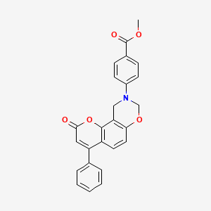 methyl 4-(2-oxo-4-phenyl-2H,8H-chromeno[8,7-e][1,3]oxazin-9(10H)-yl)benzoate