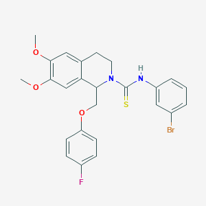 N-(3-bromophenyl)-1-((4-fluorophenoxy)methyl)-6,7-dimethoxy-3,4-dihydroisoquinoline-2(1H)-carbothioamide