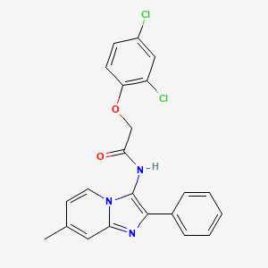 molecular formula C22H17Cl2N3O2 B14997921 2-(2,4-Dichlorophenoxy)-N-{7-methyl-2-phenylimidazo[1,2-A]pyridin-3-YL}acetamide 