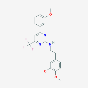 molecular formula C22H22F3N3O3 B14997929 N-[2-(3,4-dimethoxyphenyl)ethyl]-4-(3-methoxyphenyl)-6-(trifluoromethyl)pyrimidin-2-amine 