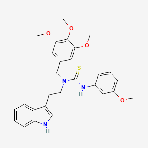 molecular formula C29H33N3O4S B14997937 1-(3-Methoxyphenyl)-3-[2-(2-methyl-1H-indol-3-YL)ethyl]-3-[(3,4,5-trimethoxyphenyl)methyl]thiourea 