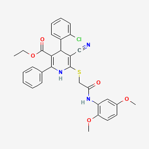 Ethyl 4-(2-chlorophenyl)-5-cyano-6-({2-[(2,5-dimethoxyphenyl)amino]-2-oxoethyl}sulfanyl)-2-phenyl-1,4-dihydropyridine-3-carboxylate