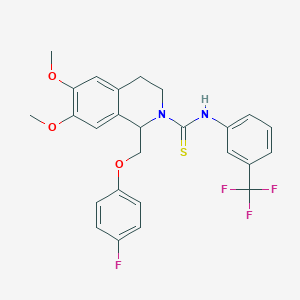 1-((4-fluorophenoxy)methyl)-6,7-dimethoxy-N-(3-(trifluoromethyl)phenyl)-3,4-dihydroisoquinoline-2(1H)-carbothioamide