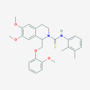 N-(2,3-dimethylphenyl)-6,7-dimethoxy-1-((2-methoxyphenoxy)methyl)-3,4-dihydroisoquinoline-2(1H)-carbothioamide