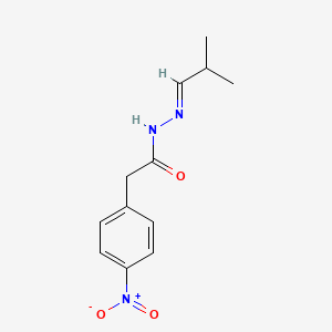 molecular formula C12H15N3O3 B14997986 N'-[(1E)-2-Methylpropylidene]-2-(4-nitrophenyl)acetohydrazide 