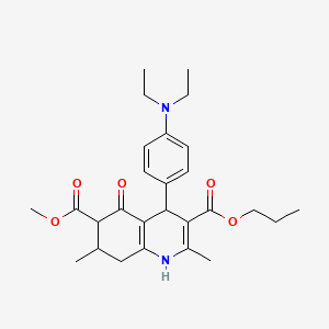 6-Methyl 3-propyl 4-[4-(diethylamino)phenyl]-2,7-dimethyl-5-oxo-1,4,5,6,7,8-hexahydroquinoline-3,6-dicarboxylate