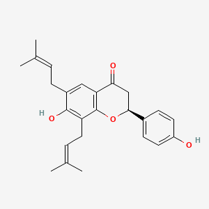 molecular formula C25H28O4 B1499800 (S)-2,3-Dihydro-7-hydroxy-2-(4-hydroxyphenyl)-6,8-bis(3-methyl-2-butenyl)-4H-1-benzopyran-4-one 