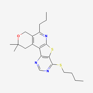 molecular formula C21H27N3OS2 B14998003 13-butylsulfanyl-4,4-dimethyl-8-propyl-5-oxa-11-thia-9,14,16-triazatetracyclo[8.7.0.02,7.012,17]heptadeca-1(10),2(7),8,12(17),13,15-hexaene 