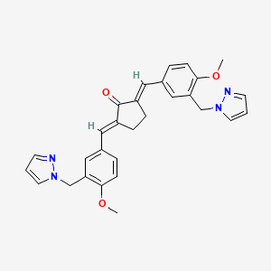 (2E,5E)-2,5-bis[4-methoxy-3-(1H-pyrazol-1-ylmethyl)benzylidene]cyclopentanone