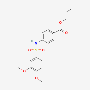 molecular formula C18H21NO6S B14998053 Propyl 4-[[(3,4-dimethoxyphenyl)sulfonyl]amino]benzoate CAS No. 702651-25-0