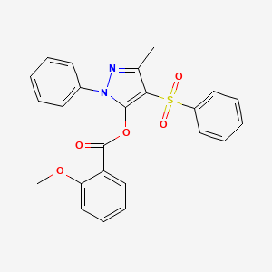 molecular formula C24H20N2O5S B14998065 3-methyl-1-phenyl-4-(phenylsulfonyl)-1H-pyrazol-5-yl 2-methoxybenzoate 